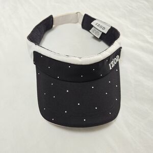 IZOD Black & White Studded Visor Adjustable One Size